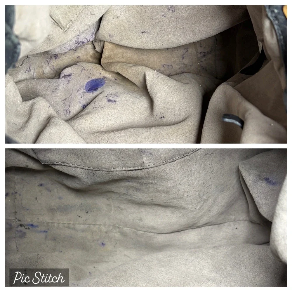 Vince Camuto Black Leather Shoulder Bag Lot Fava Zoey Hobo Tote Handbag DAMAGED - Picture 2 of 16